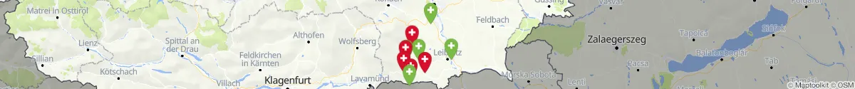 Kartenansicht für Apotheken-Notdienste in der Nähe von Groß Sankt Florian (Deutschlandsberg, Steiermark)